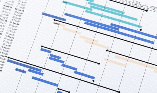 Project planning gantt chart